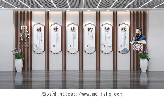 中国风中医文化墙中医科室文化墙